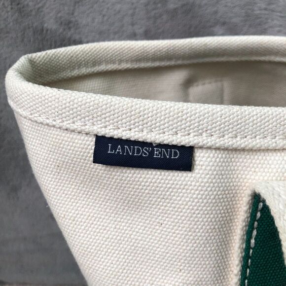 Lands End Canvas Tote Bag Green Cream Embroidered Louisville Parks Foundation - Picture 3 of 9